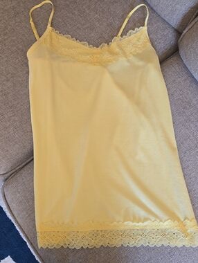Cato Yellow Lace-Trim Slip Camisole - Never Worn
